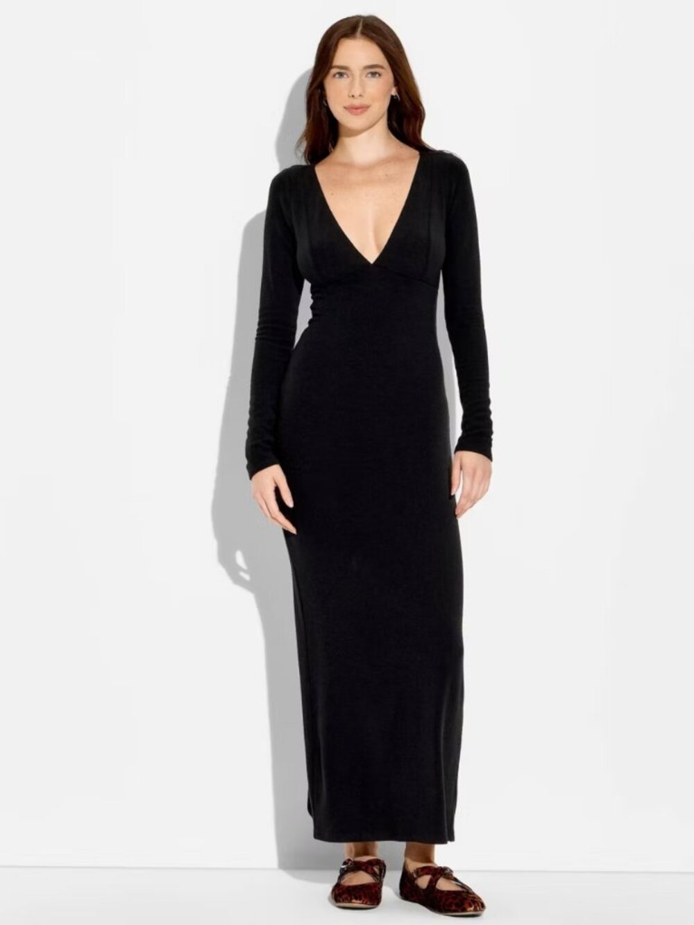 WOMEN'S COZY LONG SLEEVE MAXI EMPIRE WAIST DRESS!